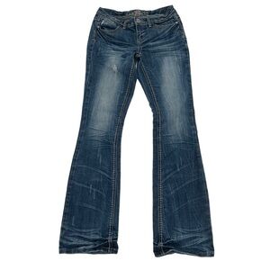 Almost Famous Wide Leg Distressed Jeans Size 3 Junior’s